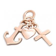 Wunderschoner Kettenanhanger Herz Kreuz Anker Aus 925 Sterling Silber Rose Vergoldet Als Zeichen Fur Gl Glaube Liebe Hoffnung Glaube Geschenke Zur Konfirmation