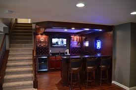 A pop of color can instantly liven any space. Rochester Hills Mi Basement Renovation Bar Built For Sports Fan