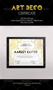 Art Deco Certificate Art Deco Certificate Design Art