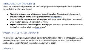 Include at least three primary sections 20 Creative White Paper Template Ideas To Increase Your Lead Capture Leadquizzes