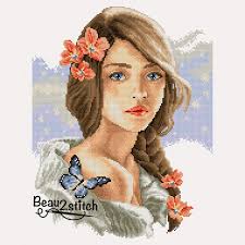This pattern will come with 2 different sized full colour patterns, for printing or viewing convenience, and a handy little tips and tricks printout to help you in. Girl With The Braid Cross Stitch Chart Cross Stitch Patterns Cross Stitch Collection Cross Stitch