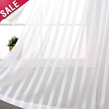 Crafted of quality polyester, interdesign's mold/mildew free fabric curtain is a perfect fit for your shower or bath tub needs. Buy Jinchan Striped Sheer Curtains For Bedroom White Voile Curtain For Living Room 72 Inch Length Rod Pocket Curtain Panels 1 Pair Drapes Online In Kuwait B07ks4djs1