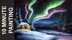 In this video i'll show you guys how to make a northern lights easy watercolor painting using the wet on wet watercolor techniques! Painting The Aurora Borealis With Acrylics In 10 Minutes Youtube