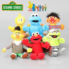 6x Sesame Street Big Bird Elmo Cookie Monster Ernie Plush Doll Soft Toy 13 18cm Unbranded