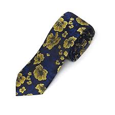 Blue And Yellow Floral Tie And Pocket Square For Men S Specials Event Tuxedo Suits