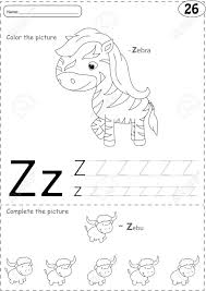 Free printables for children presenting water animals and sea world. Cartoon Zebra And Zebu Alphabet Tracing Worksheet Writing A Z Royalty Free Cliparts Vectors And Stock Illustration Image 52150392