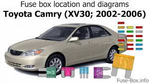 All toyota camry xv30 info & diagrams provided on this site are provided for general information purpose only. Fuse Box Location And Diagrams Toyota Camry Xv30 2002 2006 Youtube