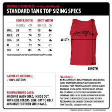 Ironville Size Charts Size Chart Tank Tops Tops