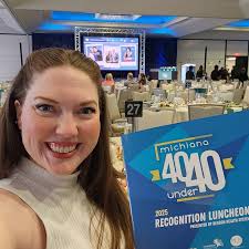 Mark here. I'm so proud that @Allison Pajor has been named to Michiana's 40  under 40! Allison has been hard at work bringing theatre to our community,  not only as a director