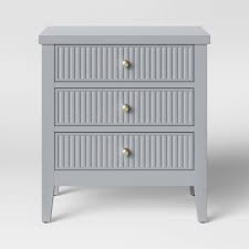 Wrentham Beadboard Farmhouse 3 Drawer Nightstand Gray - Threshold 3 Drawer Nightstand Gray Nightstand Drawer Nightstand
