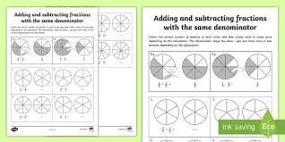 Because, they have different denominators. Add And Subtract Fractions With Same Denominator Worksheet