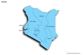 A map of the counties of kenya as envisioned in the constitution of 2010. Sample Maps For Kenya Blue Shadowy Map County Map Kenya