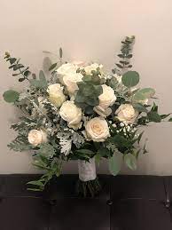 Bride Bouquet From Flowers Florist White Roses Wedding Diy Bridal Bouquet Roses Baby S Breath Bridal Bouquet
