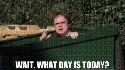 YARN | Wait. What day is today? | The Office (2005) - S06E18 The Delivery (Part 2) | Video gifs by quotes | 3cc9573f | 紗
