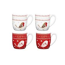 Or maybe you have more than one, perhaps an entire kitchen shelf devoted to favorite coffee mugs & tea cups, most of which are favorites. Kitchencraft Little Red Robin Christmas Espresso Cup Set 4 Pieces Porcelain Multi Colour 6 X 6 X 6 4 Cm Buy Online In Saint Vincent And The Grenadines At Saintvincent Desertcart Com Productid 48741359