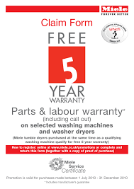 We did not find results for: 5 Year Claim Form Aw Page 1 Miele Guarantee Registration