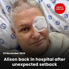 Alison Botha was discharged from hospital to a stepdown clinic two weeks  ago, but has had a setback and has returned to hospital, according to a 19  November post