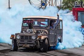 But things didn't go as planned when the car burst into flames during a round three matchup, forcing jake to bail out of the car while it was still in motion. Video Toyota Fj40 Burnout Beast At Summernats 29