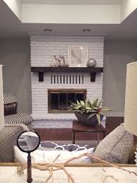 Pin By Lindsay Redd On Living Room White Brick Fireplace Painted Brick Fireplaces White Painted Fireplace