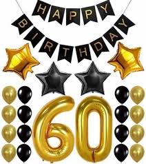 60 Jaar Verjaardag Versiering Set Xxl Jubileum Happy Birthday Ballonnen Bol Com