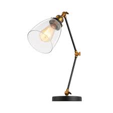 Browse our range of industrial table lamps in finishes that include antique brass and antique silver. Unique Designed Industrial Style 1 Light Glass Bowl Shade Led Table Lamp Beautifulhalo Com