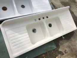 Whether you're searching for a specific color, like a black kitchen sink, or a specific brand — we offer kraus, elkay and kohler kitchen sinks, to name a few, including kohler farmhouse sinks — lowe's can help you find the right sink for your. Vintage 60 Sink Double Drainboard Drop In Cast Iron Drop In Kitchen Sink Farm Sink Sink