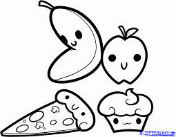 Doughnut cute kawaii food coloring pages. Kawaii Food Coloring Pages Coloring Home