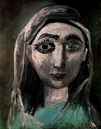 In 1954, Picasso met Jacqueline Roque, who became his wife shortly after  this portrait was painted. That year, at the castle of Vauvenargues, the  artist devoted a dozen life-size portraits to Jacqueline.
