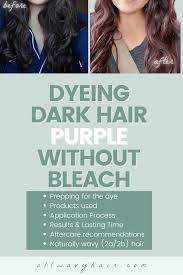 Black hair color is extremely versatile, with various shades ranging from midnight to cafe noir. Dyeing Very Dark Brown Hair Purple Without Bleach Dyeing Dark Wavy Hair Purple Dyeing Dark Brunette Hair Purple Without Bleach Dyeing Wavy Curly Hair Purple Arctic Fox Review