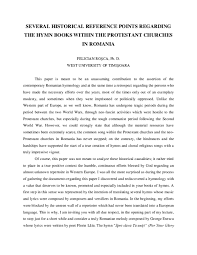 Drepturile dumneavoastră în fiecare ţară. Pdf Several Historical Reference Points Regarding The Hymn Books Within The Protestant Churches In Romania Felician Rosca Academia Edu