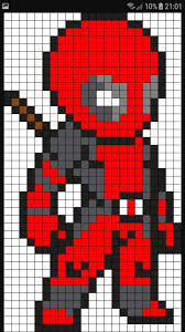 Pixel Art Deadpool En 2020 Pixel Art A Imprimer Dessin Pixel Art Facile Pixel Art
