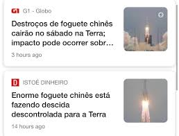 Há receio sobre o local onde os seus destroços poderão cair. K5de8dialnwgjm