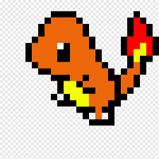 Pikachu Pixel art Pokémon Charmander, pikachu, text, orange, pokemon png |  PNGWing