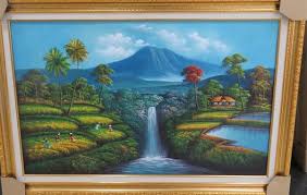 #kreatif #lukisantangancoret coret dinding dengan kreatif tangan melukis pemandangan alam bersama putra saya. Jual Jual Lukisan Pemandangan Sawah Pegunungan Di Lapak Megaarini14 Bukalapak