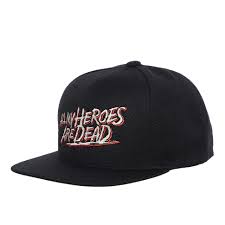 To find your hat size, take your ruler measurement and find the corresponding size on the chart. R A The Rugged Man All My Heroes Are Dead Snapback Hat Black Hhv