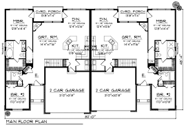 European Style Multi Family Plan 73452 With 4 Bed 4 Bath 4 Car Garage Duplex Plans House Plans One Story House Layout Plans