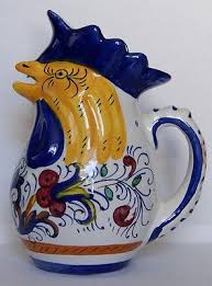 Vintage Ceramic Pottery Chicken Pitcher With History Made In Deruta Italy Ebay Ceramic Rooster Pottery Ceramic Chicken