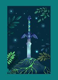 Illustration Mastersword Legend Of Zelda Epee Legendaire De Link Master Sword Digital Art En Vente Sur Https Ww Anime Drawings Illustration Master Sword