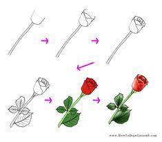 Just follow the red lines! 10 Hand Draw Flowers Easy On Any Thing Ideas Hand Drawn Flowers Simple Flower Drawing Flower Drawing