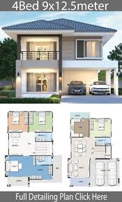 Young families, empty nesters who want a place for their kids to stay when they visit, partners who each want an. House Design Plan 9x12 5m With 4 Bedrooms In 2021 Bungalow House Design 2 Storey House Design Duplex House Design