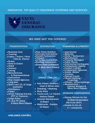 Maybe you would like to learn more about one of these? Service List Excel General Insurance Agency
