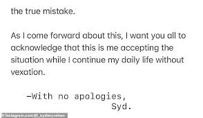 She released a statement on instagram. 9rqdudeqk Nltm