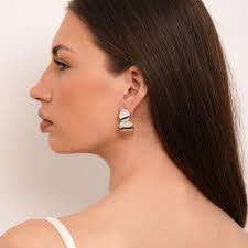 Gold Double Disc Earrings: 18K Gold Plated Sterling Silver Studs