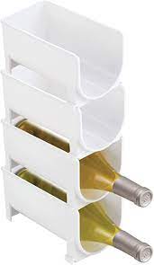 Küchen unterschrank flaschenregal , flaschenregal 10 cm breit : Mdesign Flaschenregal Stapelbare Aufbewahrung Fur Wasserflaschen Bzw Trinkflaschen Ideal Als Weinflaschenregal Bzw Weinflaschenhalter 4er Pack Weiss Amazon De