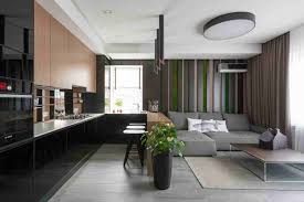Gray fabric couch, orange, sofa, interior. State Of The Art Furniture And Interior Design In The Riba House In Ukraine Home Design Lover