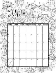 June 2019 Coloring Calendar Woo Jr Kids Activities Coloring Calendar Kids Calendar Calendar Printables