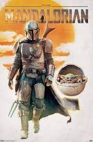 Star Wars The Mandalorian Mando And The Child Walking Poster Art Com Star Wars Poster Star Wars Pictures Star Wars Images