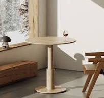 RoundTwin Travertine Stone Dining Table | OIXDESIGN