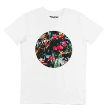 Célébrez la mort mais aimez la vie avec nos magnifiques t shirts tête de mort fleur. T Shirt Fleurs Tropicales Tshirt Homme Motifs Fleurs Grafitee