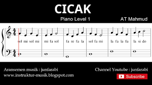 Not Balok Cicak Tutorial Piano Tingkat 1 Pencipta At Mahmud Youtube